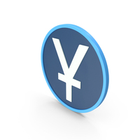 Chinese Yuan Symbol Blue PNG & PSD Images