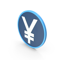 Japanese Yen Blue Symbol PNG & PSD Images