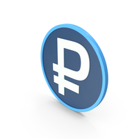 Russian Ruble Blue Symbol PNG & PSD Images