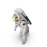 Astronaut in Modern Moon Spacesuit Crawling PNG & PSD Images