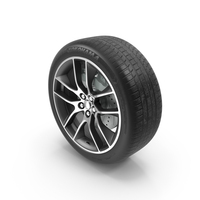 Black and Silver Alloy Wheel with Grey Caliper PNG & PSD Images