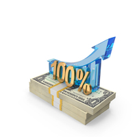 100 Percent Arrow Growth On US 1 Dollar Money Notes PNG & PSD Images