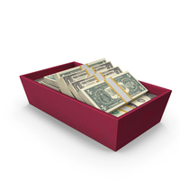 Box With Lots US 1 Dollar Money Notes PNG & PSD Images