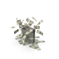 Briefcase US 1 Dollar Money Falling Currency PNG & PSD Images