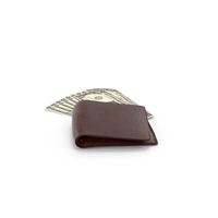 Brown Wallet US 1 Dollar Money Bills Ground PNG & PSD Images