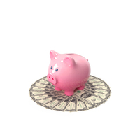 Circlular Arranged US 1 Dollar Piggy Bank PNG & PSD Images