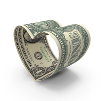 Heart Shap US 1 Dollar Notes PNG & PSD Images
