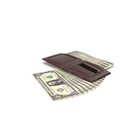 Leather Wallet Ground Bill US 1 Dollar Money PNG & PSD Images