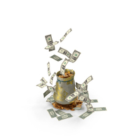 US 1 Dollar Money Gold Coins Bag PNG & PSD Images