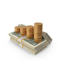 US 1 Dollar Money Notes With Graph Coins Lots PNG & PSD Images