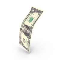 US 1 Dollar Money Single Note Falling Vertical PNG & PSD Images