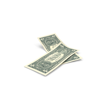 US 1 Dollar Money Two Notes Fall Ground PNG & PSD Images
