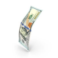US 100 Dollar Money Single Note Falling Verticle PNG & PSD Images
