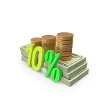 10 Percent US 20 Dollar Money Notes With Gold Coins PNG & PSD Images