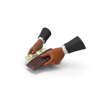 Black Hand Hold Money Count Wallet Bill US 20 Dollar PNG & PSD Images