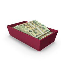 Box With Lots US 20 Dollar Money Notes PNG & PSD Images
