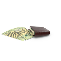 Brown Wallet Close US 20 Dollar Money Bill PNG & PSD Images
