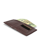 Brown Wallet US 20 Dollar Money Bill Ground PNG & PSD Images