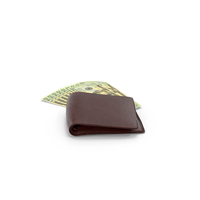 Brown Wallet US 20 Dollar Money Bills Ground PNG & PSD Images