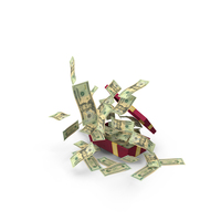 Gift Box Full Out Fly US 20 Dollar Money Notes PNG & PSD Images