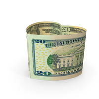 Heart Shape US 20 Dollar Note PNG & PSD Images
