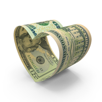 Heart Shap US 20 Dollar Notes PNG & PSD Images