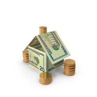 Home With US 20 Dollar Money Notes Currency Coins PNG & PSD Images