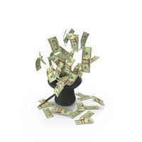 Magic Hat US 20 Dollar Money Fly Out PNG & PSD Images