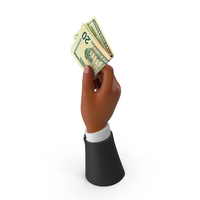 Black Hand Holding Raise US 20 Dollar Bill PNG & PSD Images