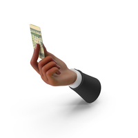 Showing Folded US 20 Dollar Black Hand PNG & PSD Images