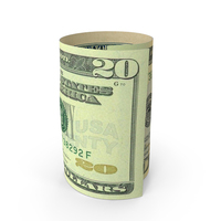 Single US 20 Dollar Money Role Note PNG & PSD Images