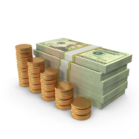 Tax Pay US 20 Dollar Money Notes Lots Gold Coins PNG & PSD Images