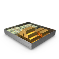Tray With US 20 Dollar Money Gold Biscuits PNG & PSD Images