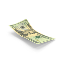 US 20 Dollar Money Falling Single Note Ground PNG & PSD Images