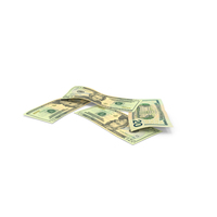 US 20 Dollar Money Folded Falling Note PNG & PSD Images