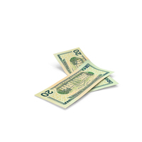 US 20 Dollar Money Two Notes Fall Ground PNG & PSD Images