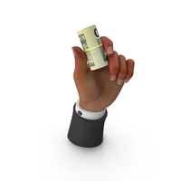 US 20 Dollar Roll Holding Black Hand PNG & PSD Images