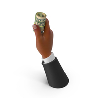 US 20 Dollar Roll Holding Black Hand PNG & PSD Images
