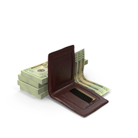 Wallet Open US 20 Dollar Money Bills Ground PNG & PSD Images