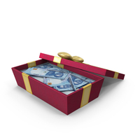 Gift Box Open With Nigerian 1000 Naira Money Notes PNG & PSD Images