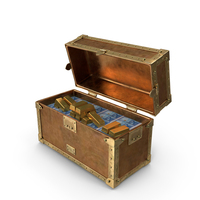 Nigerian 1000 Naira Money Lots Gold Treasure Box PNG & PSD Images