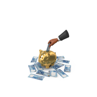 Nigerian 1000 Naira Save Hand Hold Gold Piggy Bank PNG & PSD Images