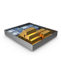Tray With Nigerian 1000 Naira Money Gold Biscuits PNG & PSD Images