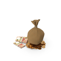 1000 Hong Kong Dollars Money Bag Gold Lots PNG & PSD Images