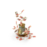 1000 Hong Kong Dollars Money Gold Coins Bag PNG & PSD Images