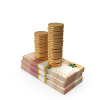 1000 Hong Kong Dollars Money Notes With Gold Coins PNG & PSD Images
