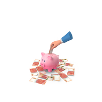 1000 Hong Kong Dollars Save Hand Hold Pink Piggy Bank PNG & PSD Images