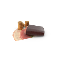 Closed Wallet 1000 Hong Kong Dollars Money Bill Coins PNG & PSD Images