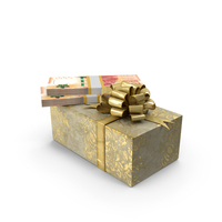 Gift Box With 1000 Hong Kong Dollars Money Notes Lots On Top PNG & PSD Images