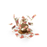 Gold Falling 1000 Hong Kong Dollars Money Bag PNG & PSD Images